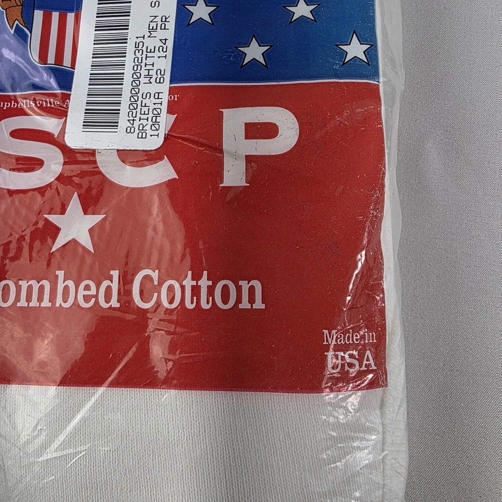 DSCP Mens Briefs Size 36 White 3 Pack Combed Cotton Military Classic USA